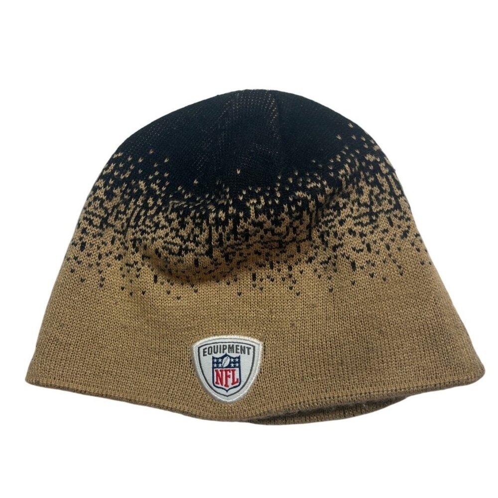 Reebok NFL Saints Gradient Knit Beanie Gold & Black One Size Acrylic 18q